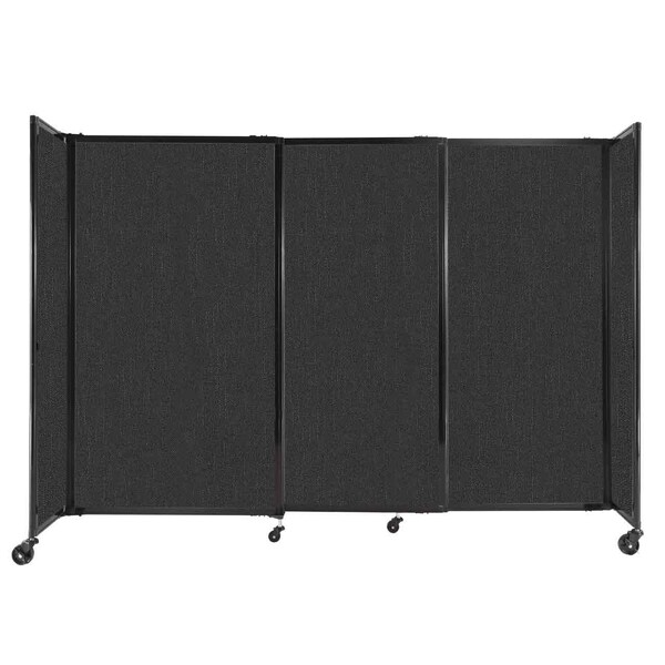 StraightWall Sliding Portable Partition 7'2" x 5' Black Fabric